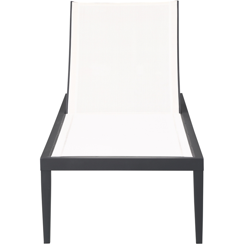 Meridian Furniture Nizuc Off White Outdoor Patio Mesh Chaise Lounge Chair