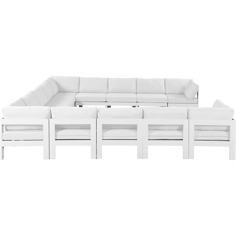 Meridian Furniture Nizuc White Outdoor Patio Modular Sectional