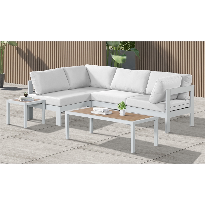 Meridian Furniture Nizuc White Outdoor Patio Modular Sectional