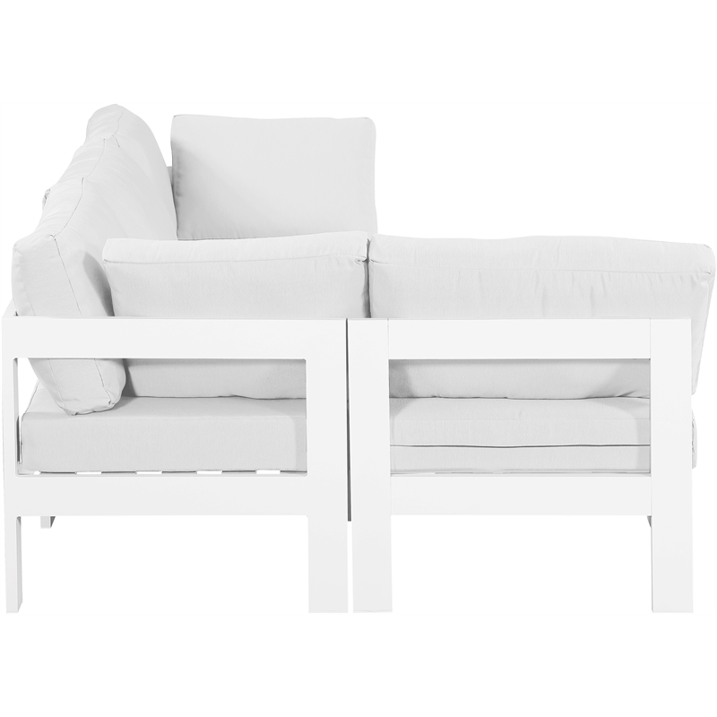 Meridian Furniture Nizuc White Outdoor Patio Modular Sectional
