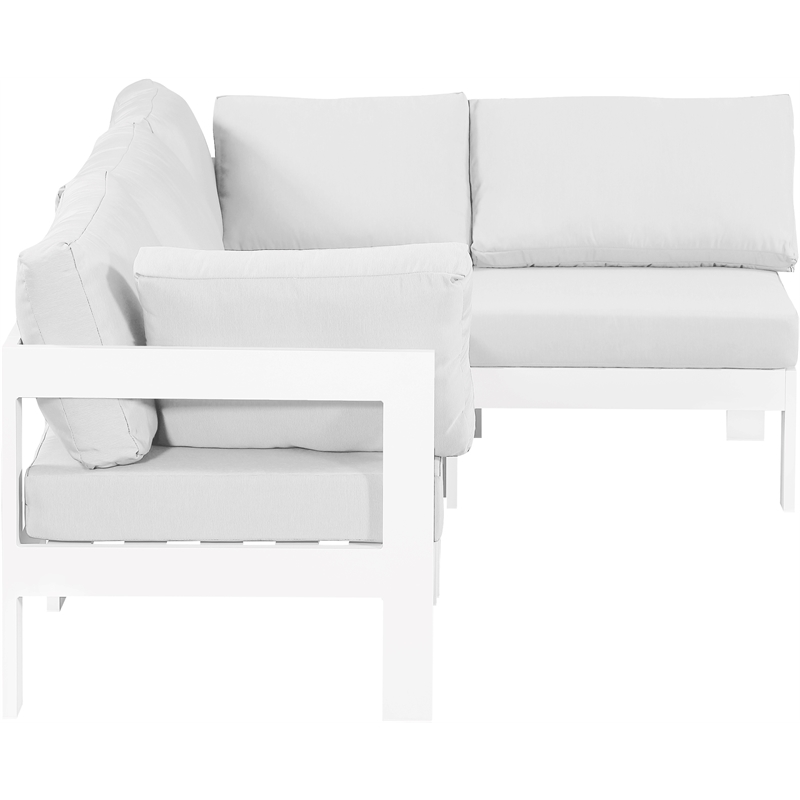 Meridian Furniture Nizuc White Outdoor Patio Modular Sectional