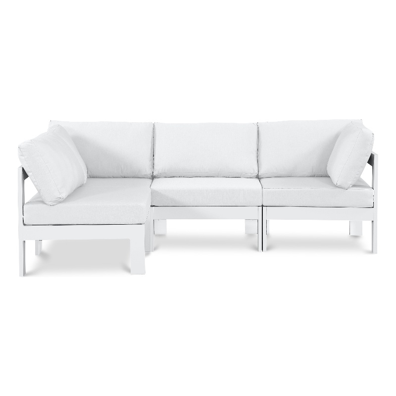 Meridian Furniture Nizuc White Outdoor Patio Modular Sectional