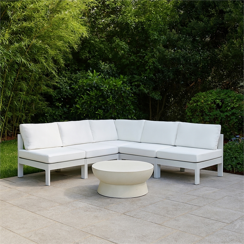 Meridian Furniture Nizuc White Outdoor Patio Modular Sectional