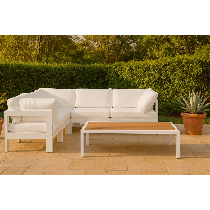 Meridian Furniture Nizuc White Outdoor Patio Modular Sectional