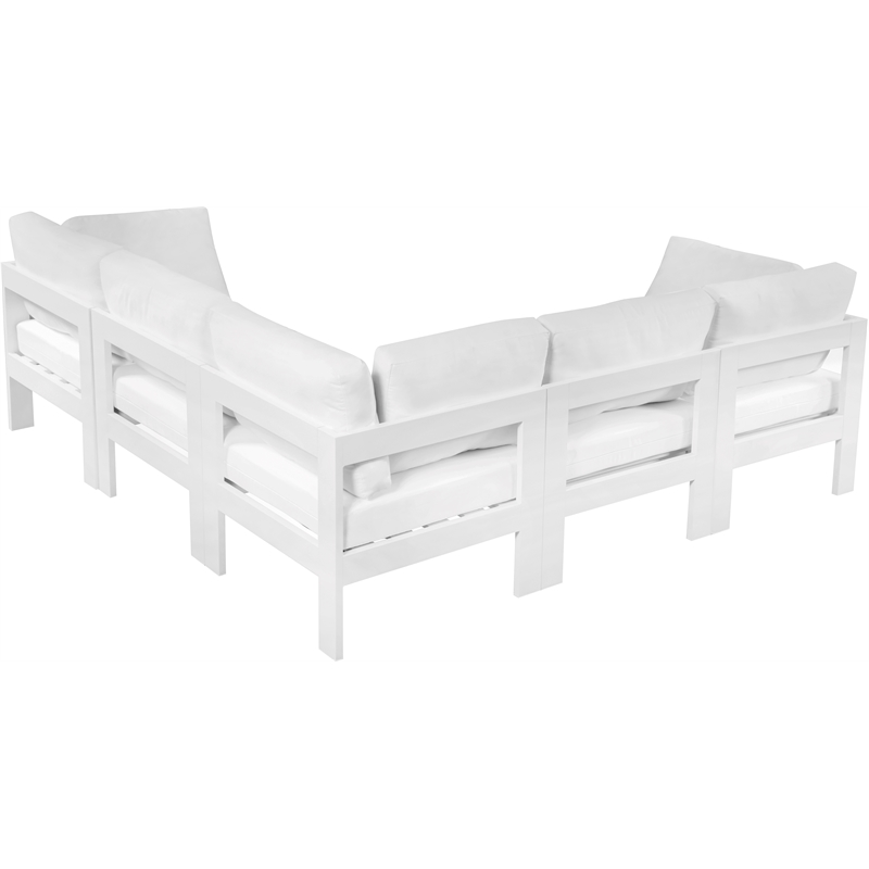Meridian Furniture Nizuc White Outdoor Patio Modular Sectional