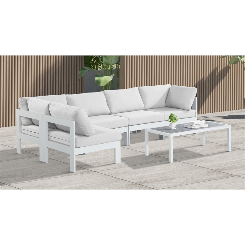 Meridian Furniture Nizuc White Outdoor Patio Modular Sectional