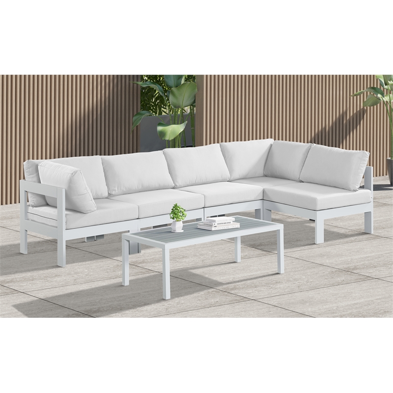 Meridian Furniture Nizuc White Outdoor Patio Modular Sectional
