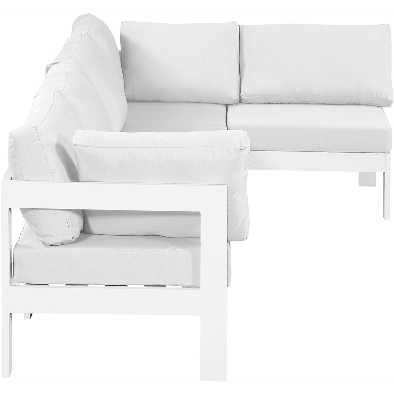 Meridian Furniture Nizuc White Outdoor Patio Modular Sectional