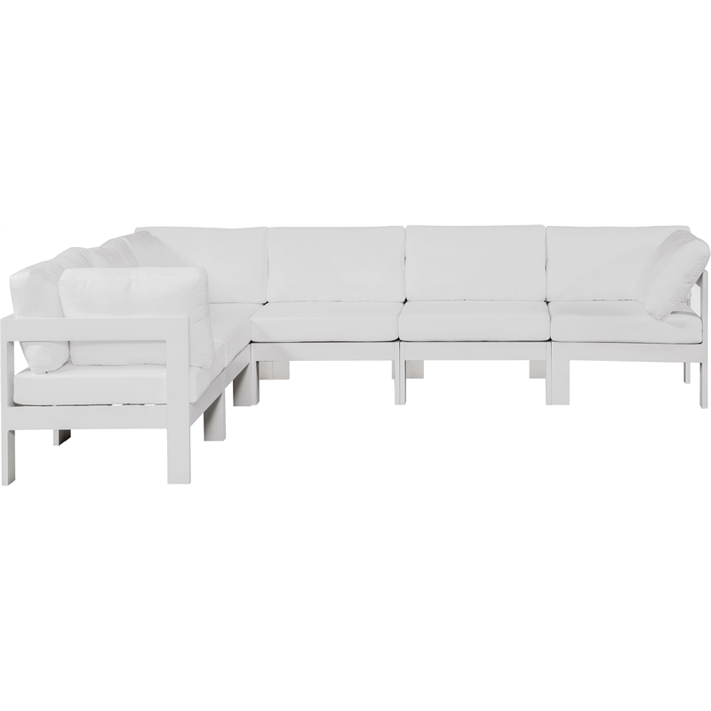 Meridian Furniture Nizuc White Outdoor Patio Modular Sectional