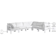 Meridian Furniture Nizuc White Outdoor Patio Modular Sectional