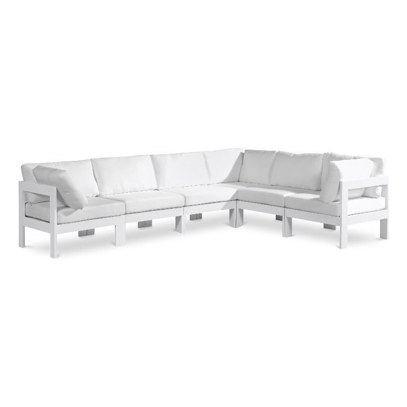 Meridian Furniture Nizuc White Outdoor Patio Modular Sectional