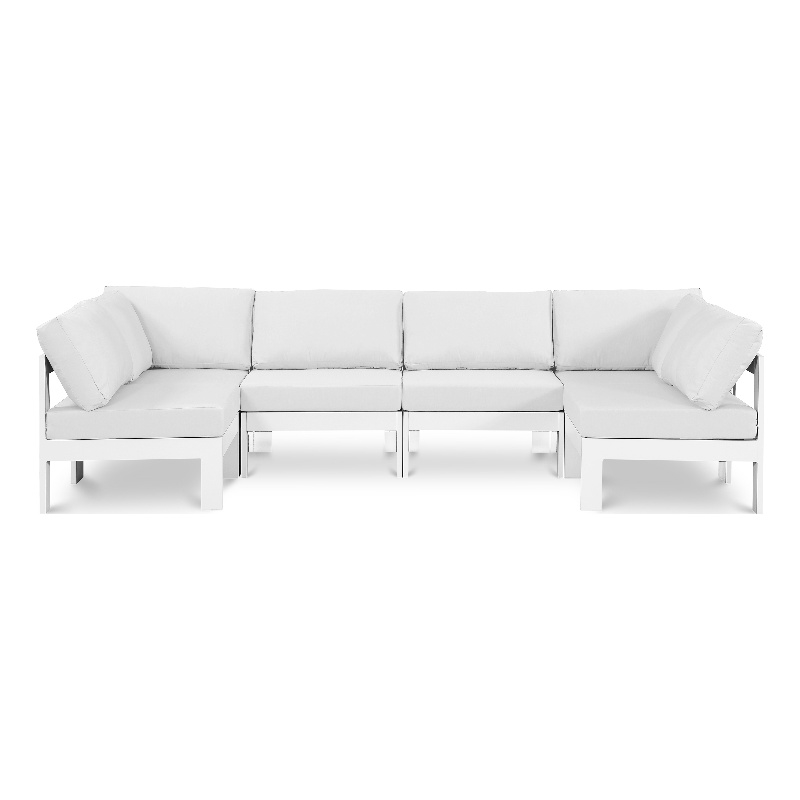 Meridian Furniture Nizuc White Outdoor Patio Modular Sectional
