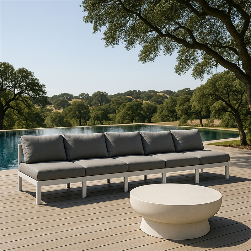 Meridian Furniture Nizuc Grey Outdoor Patio Modular Sofa