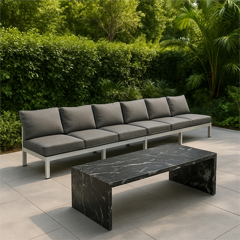 Meridian Furniture Nizuc Grey Outdoor Patio Modular Sofa