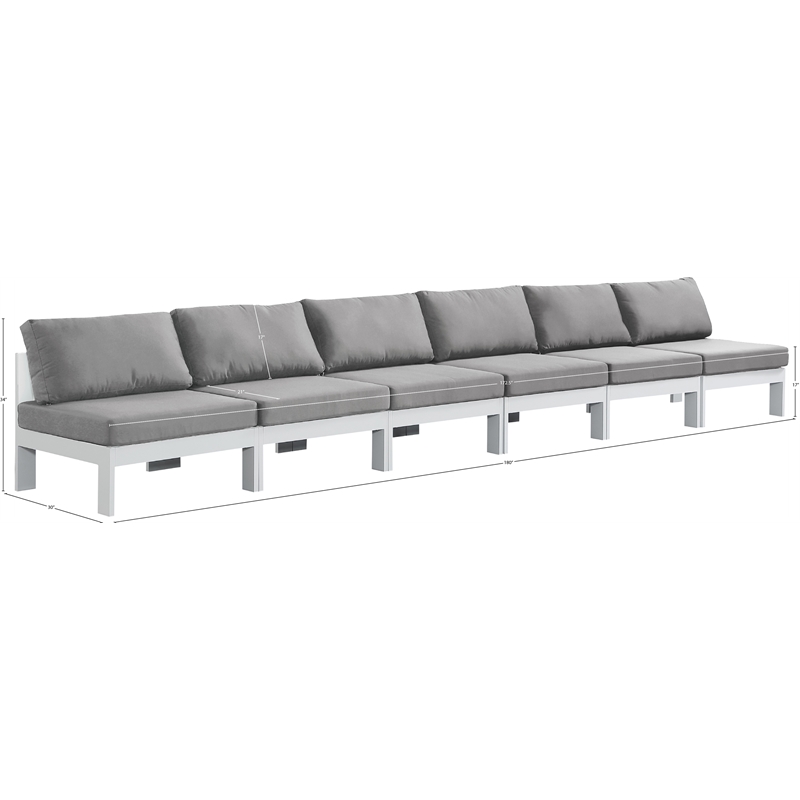 Meridian Furniture Nizuc Grey Outdoor Patio Modular Sofa