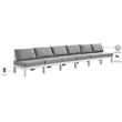 Meridian Furniture Nizuc Grey Outdoor Patio Modular Sofa