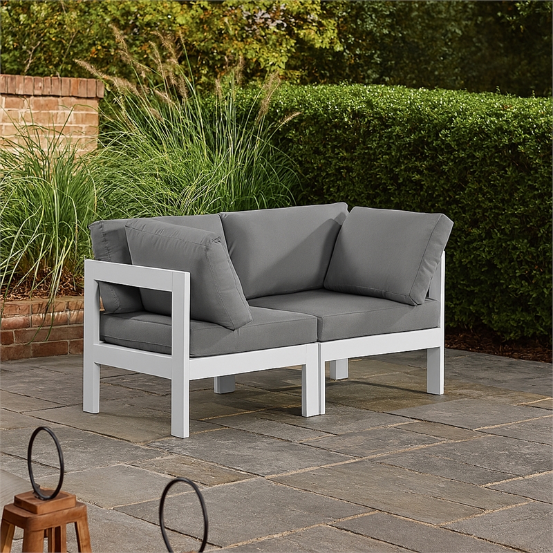 Meridian Furniture Nizuc Grey Outdoor Patio Modular Sofa