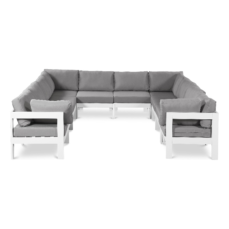 Meridian Furniture Nizuc Grey Outdoor Patio Modular Sectional