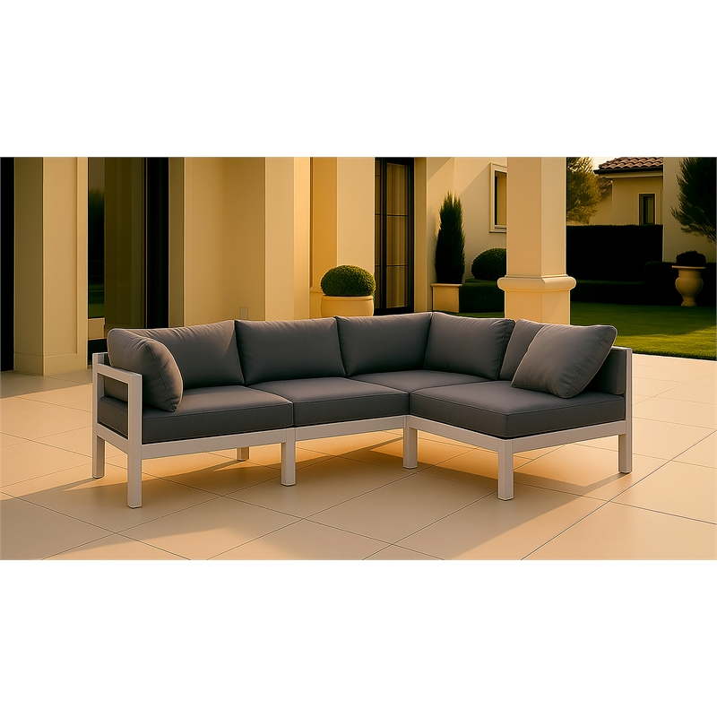 meridian furniture nizuc grey outdoor patio modular sectional
