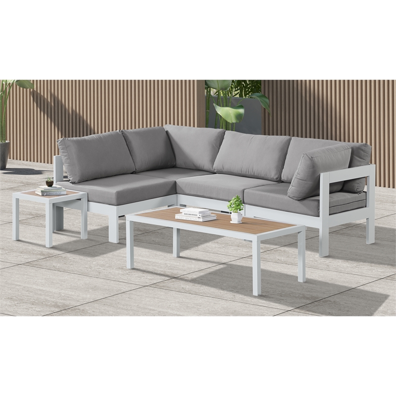 meridian furniture nizuc grey outdoor patio modular sectional