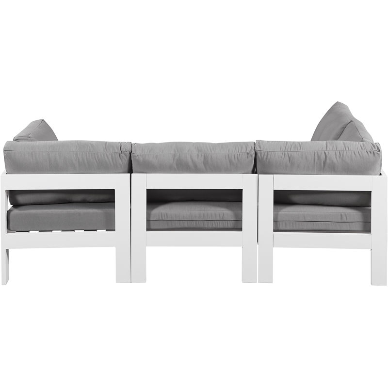 meridian furniture nizuc grey outdoor patio modular sectional