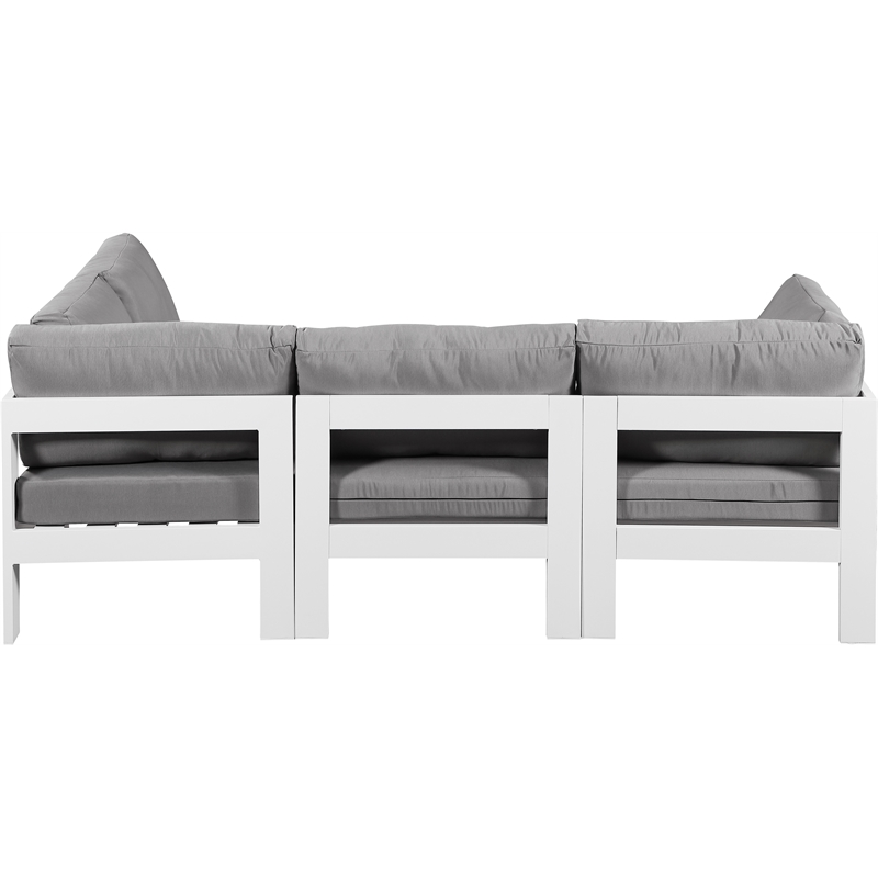 meridian furniture nizuc grey outdoor patio modular sectional