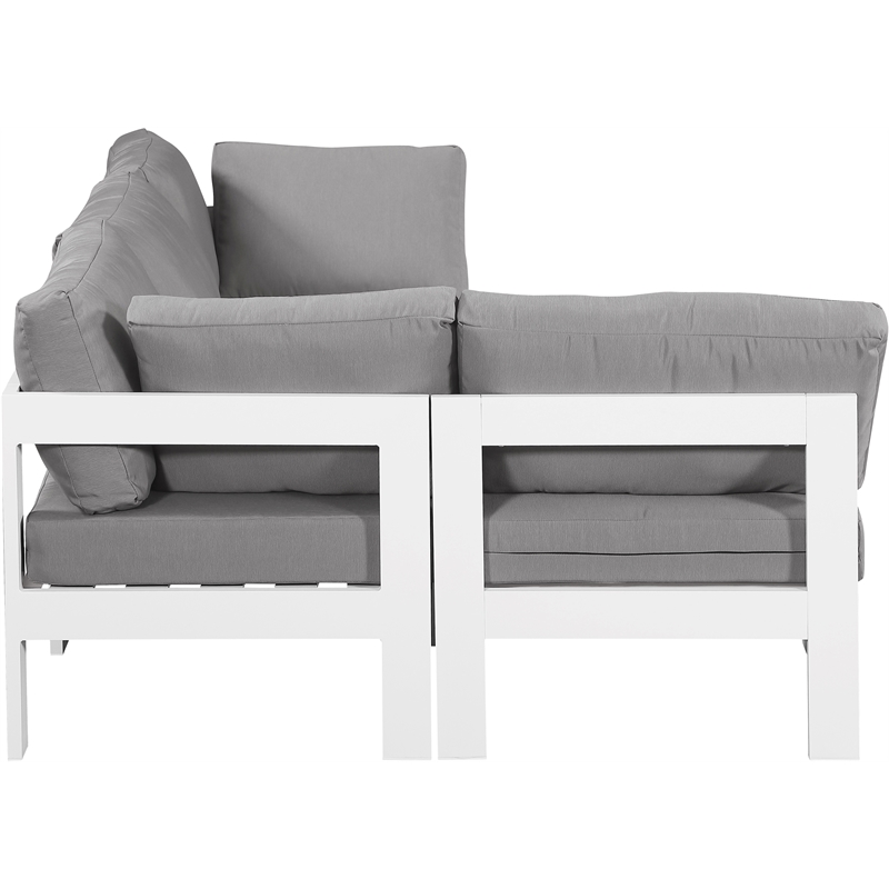 meridian furniture nizuc grey outdoor patio modular sectional