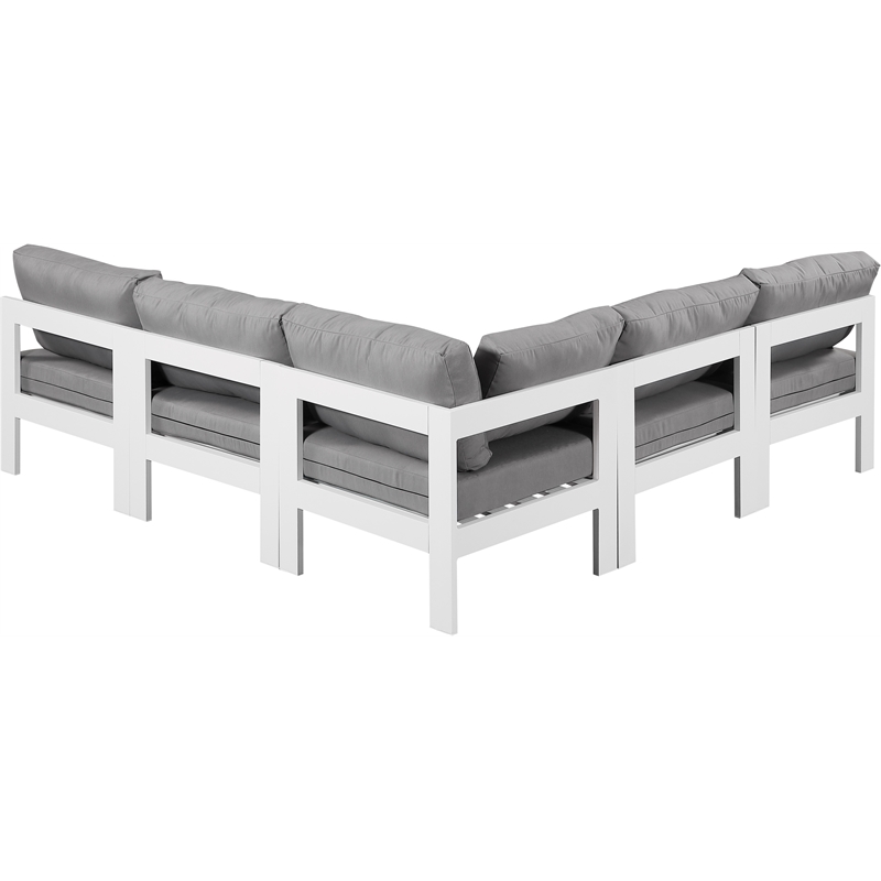 Meridian Furniture Nizuc Grey Outdoor Patio Modular Sectional