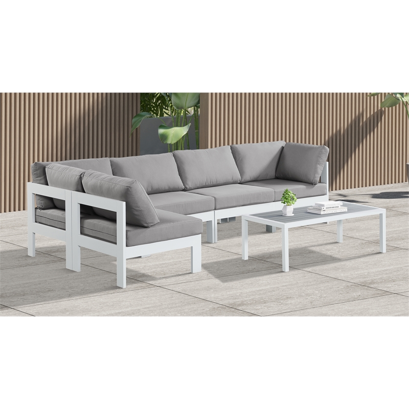 Meridian Furniture Nizuc Grey Outdoor Patio Modular Sectional