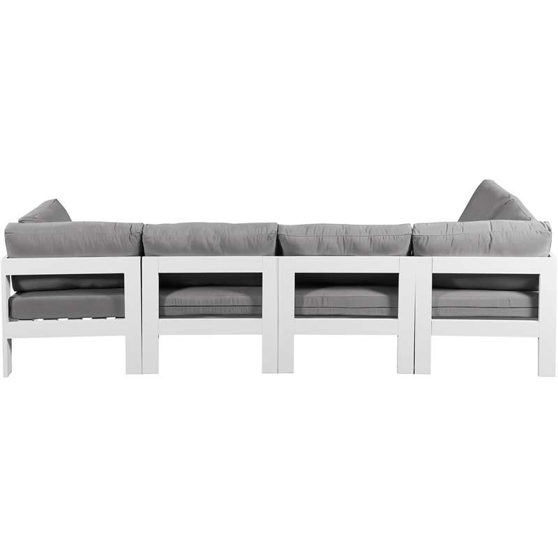 Meridian Furniture Nizuc Grey Outdoor Patio Modular Sectional