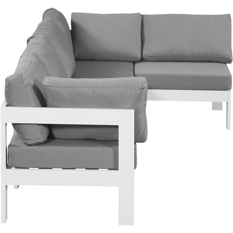 Meridian Furniture Nizuc Grey Outdoor Patio Modular Sectional
