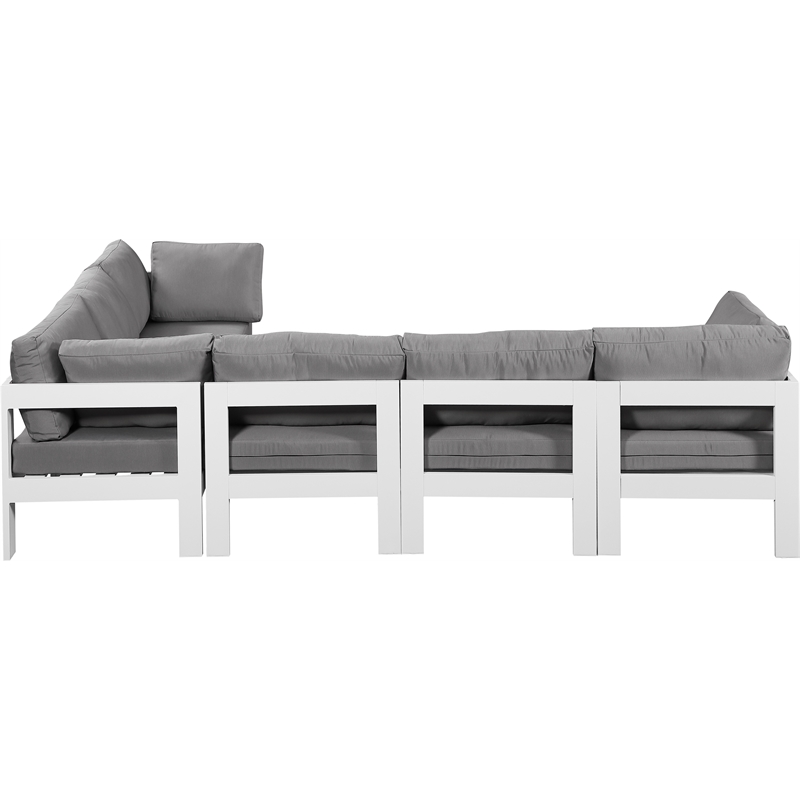 Meridian Furniture Nizuc Grey Outdoor Patio Modular Sectional