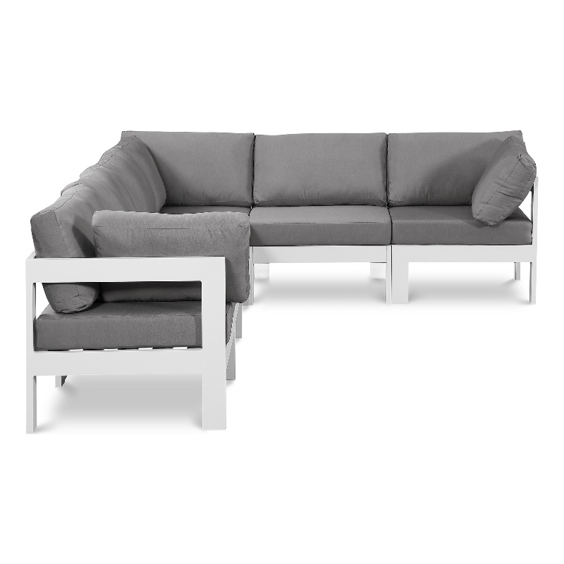 Meridian Furniture Nizuc Grey Outdoor Patio Modular Sectional