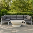 Meridian Furniture Nizuc Grey Outdoor Patio Modular Sectional