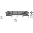 Meridian Furniture Nizuc Grey Outdoor Patio Modular Sectional
