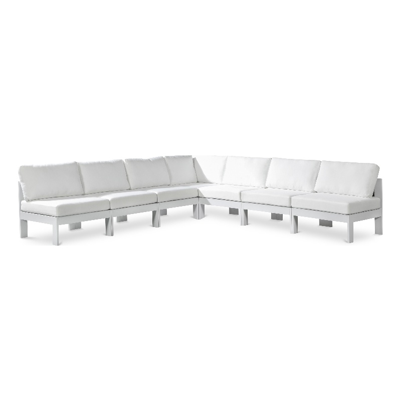 Meridian Furniture Nizuc White Outdoor Patio Modular Sectional