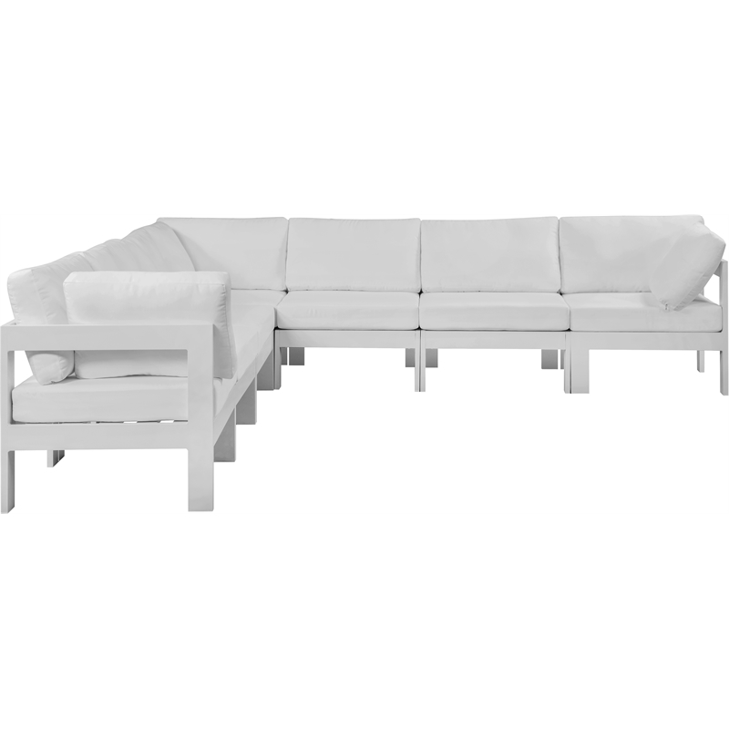 Meridian Furniture Nizuc White Outdoor Patio Modular Sectional