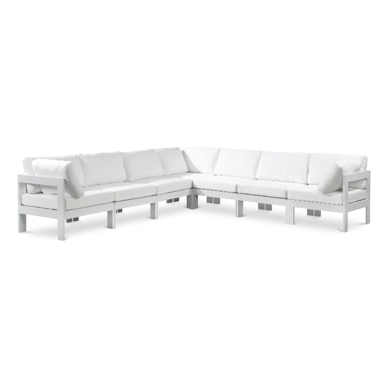 Meridian Furniture Nizuc White Outdoor Patio Modular Sectional