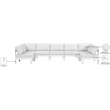 Meridian Furniture Nizuc White Outdoor Patio Modular Sectional
