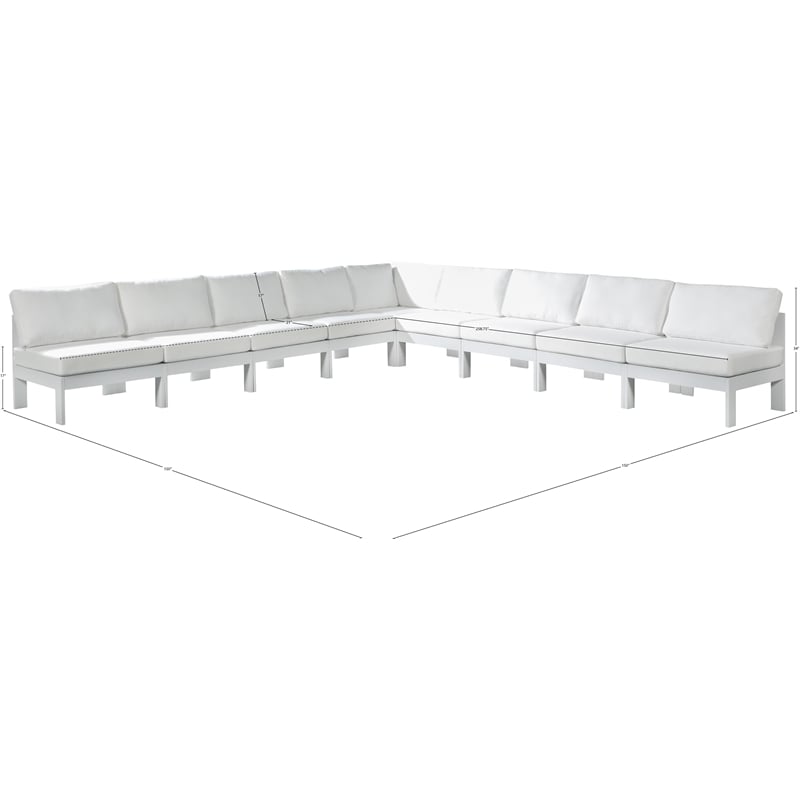 Meridian Furniture Nizuc White Outdoor Patio Modular Sectional
