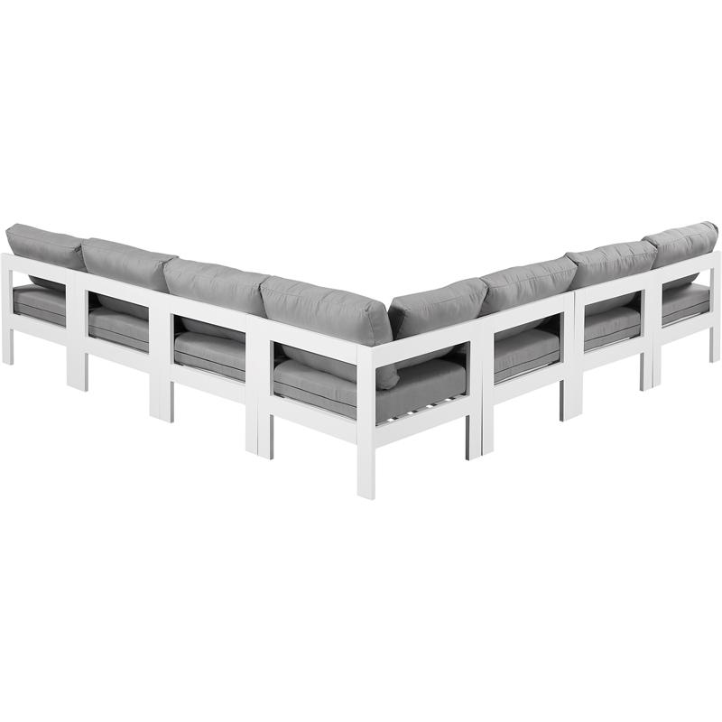 Meridian Furniture Nizuc Grey Outdoor Patio Modular Sectional