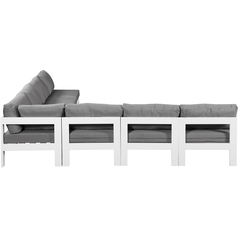 Meridian Furniture Nizuc Grey Outdoor Patio Modular Sectional