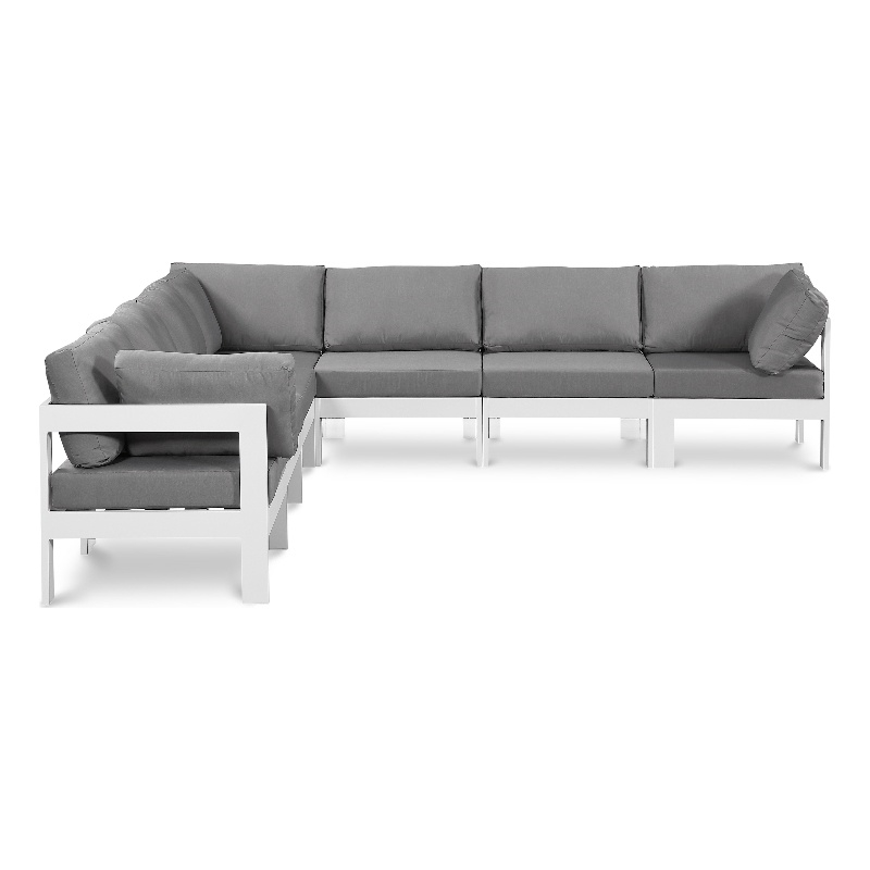 Meridian Furniture Nizuc Grey Outdoor Patio Modular Sectional