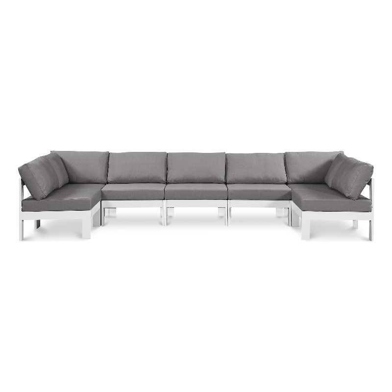 Meridian Furniture Nizuc Grey Outdoor Patio Modular Sectional