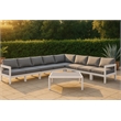 Meridian Furniture Nizuc Grey Outdoor Patio Modular Sectional