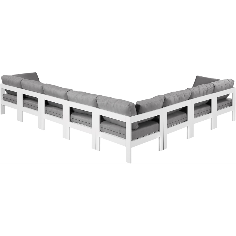 Meridian Furniture Nizuc Grey Outdoor Patio Modular Sectional