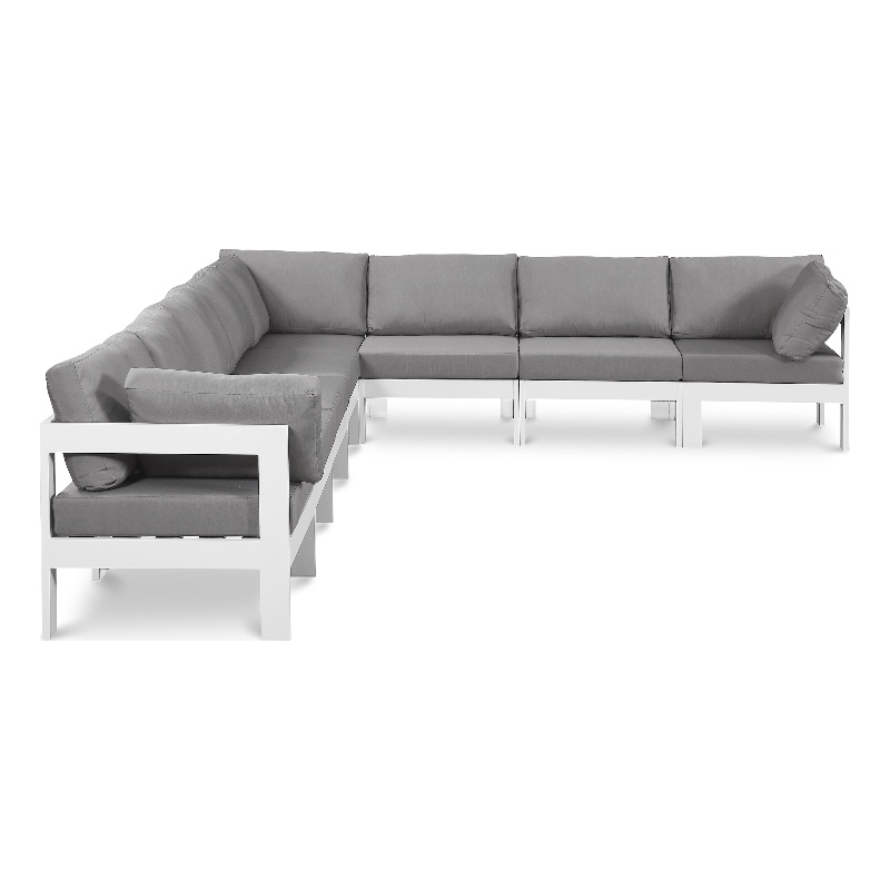 Meridian Furniture Nizuc Grey Outdoor Patio Modular Sectional