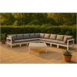 Meridian Furniture Nizuc Grey Outdoor Patio Modular Sectional