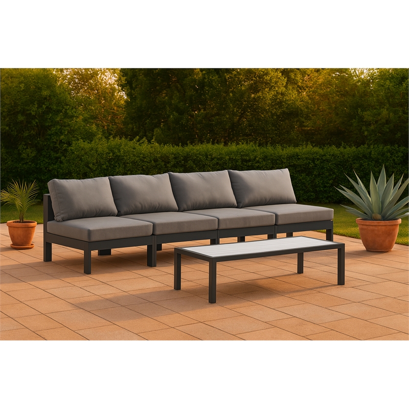 Meridian Furniture Nizuc Grey Outdoor Patio Modular Sofa