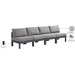 Meridian Furniture Nizuc Grey Outdoor Patio Modular Sofa